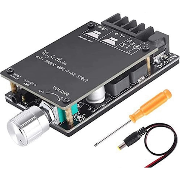 Bluetooth Forstærkerkort Modul 2x50w Digital Stereo Lydforstærkerkort Dobbelt Kanal DC 5v-27v Med Hifi Filter