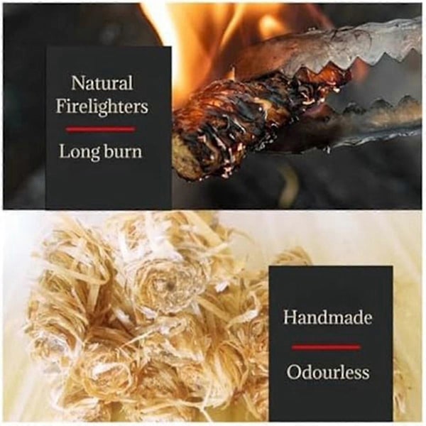 Naturliga tändkuber lämpliga för vedeldade kaminer, eld, tändkuber lämpliga för spisar, grillmatlagning, naturlig träull