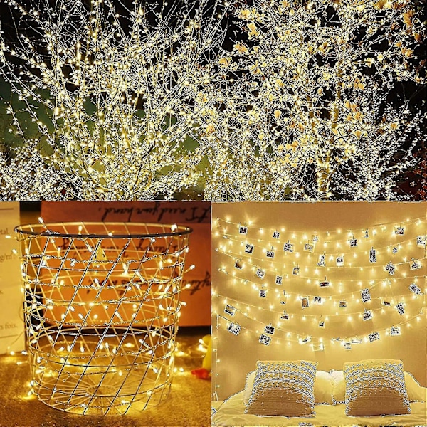 300 LED-valosarjanauha, Ylimääräisen pitkä 30 metriä Superkirkas Jouluvalosarja, 8 Valotilaa (lämmin valkoinen)