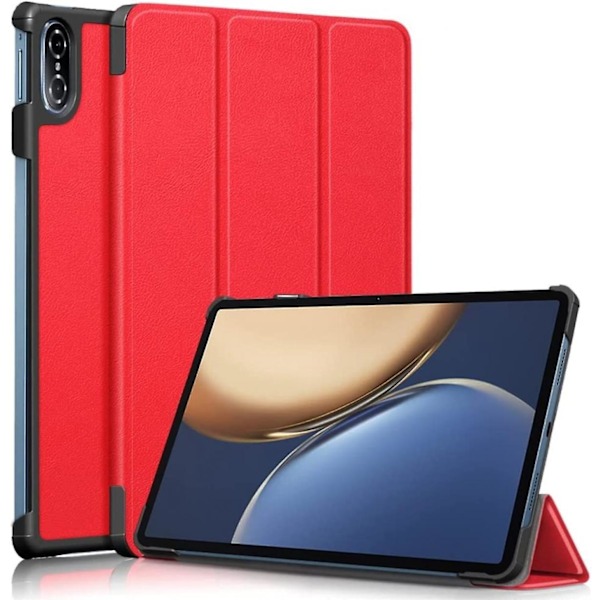 För Huawei Honor V7 Pro Tablet Fodral, Trefaldigt Skyddande Ställ Dator Hårt Skal Slim Fodral med Auto Sleep/Wake Skyddande Ficka Omslag (Färg: Röd)
