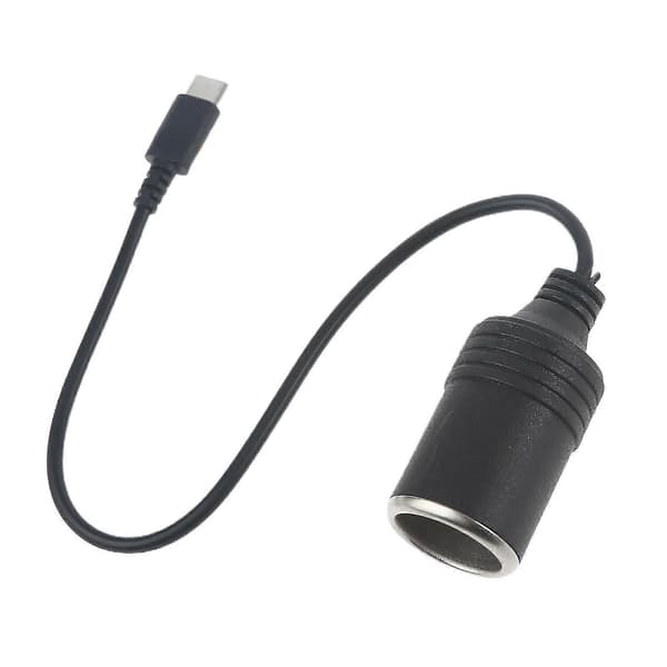 USB C Type C - 12 V:n auton tupakansytyttimen naarasmuunninadapterijohto