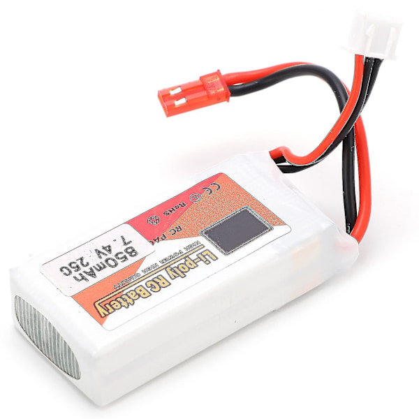 850mAh 25C LiPo-akku JST-liittimellä - 7.4V RC-autoihin, veneisiin ja helikoptereihin