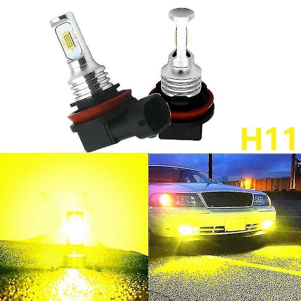 H11 H8 H16 80w 4000lm 3000k Gul Tech LED Tågelygter Pærer Kit