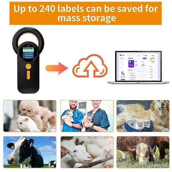 Bluetooth Pet Mikrochip-læser, 3-i-1 (2,4 GHz Trådløs+Bluetooth+USB) Universal Dyre-Tag Læser Scanner, Q30