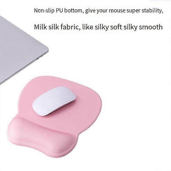 Tangentbordsmusmatta med handledsstöd Miljöskydd Musmatta för bärbar dator Notebook Rosa
