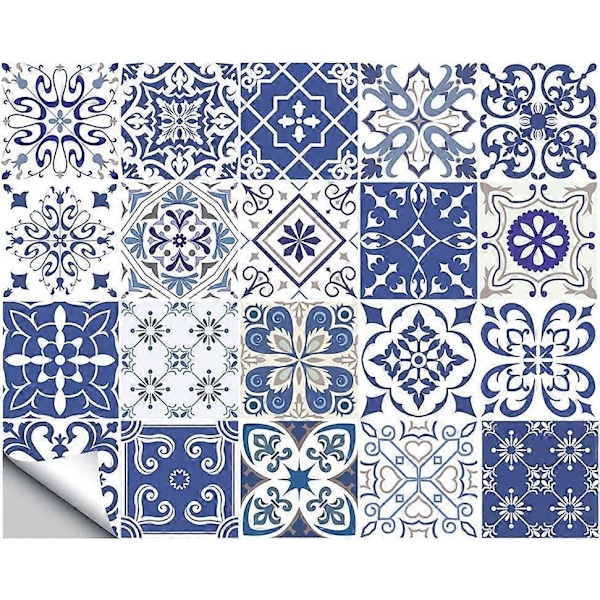 20 KPL Retro Mosaiikki Seinälaatta Siirtotarra Itseliimautuva Vedenpitävä Keittiön Kylpyhuoneen Laatta Seinätarra Vinyyli Taidetarrat Kodin Sisustus