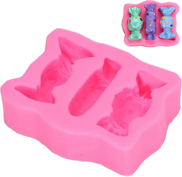 Rosa Silikon Godismönster Fondant Hartsform