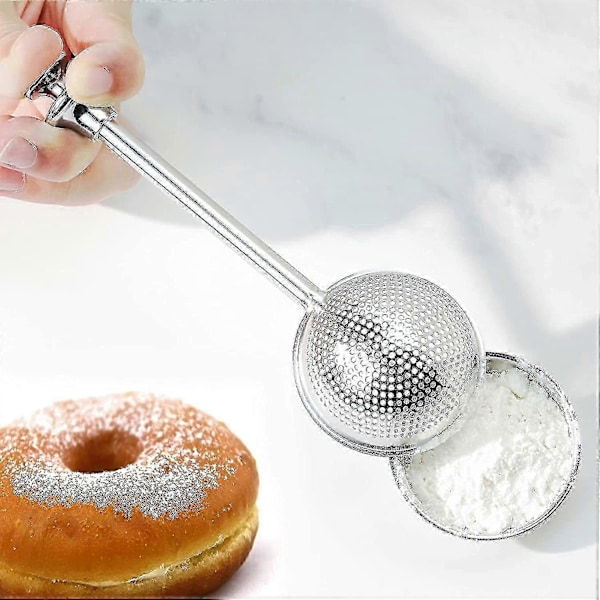 Sikt för Bakning - 2-pack Puder Socker Mjöl Shaker Dammvippa, Rostfritt Stål Kraftig Re A