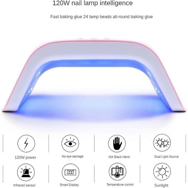 Kynsilamppu, Kynsilamppu 120w Älykäs Kynsikuivain Smart Shart Shique Kynsi Ei-musta Valohoitolamppu