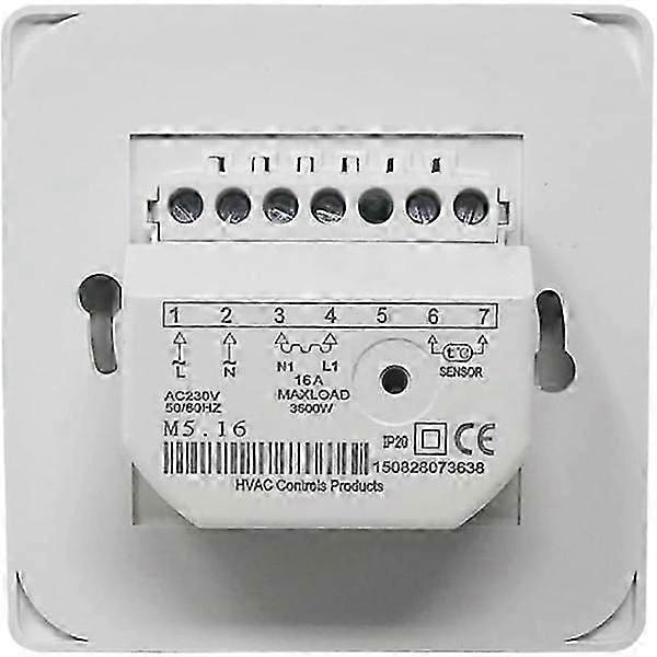 Manuell elektrisk gulvvarmetermostat med AC 220V 16A probe, mekanisk gulvvarmetermostatkontroller [Energiklasse A+++]