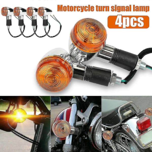 4 stk. Motorcykel Blinklys Amber Lys Led Indikator Til
