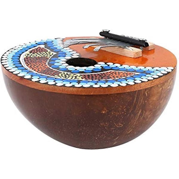 Bnineteenteam Bærbar 7-tangents Mbira Kokosnøddeskal Fingerklaver Musikinstrument Mbira