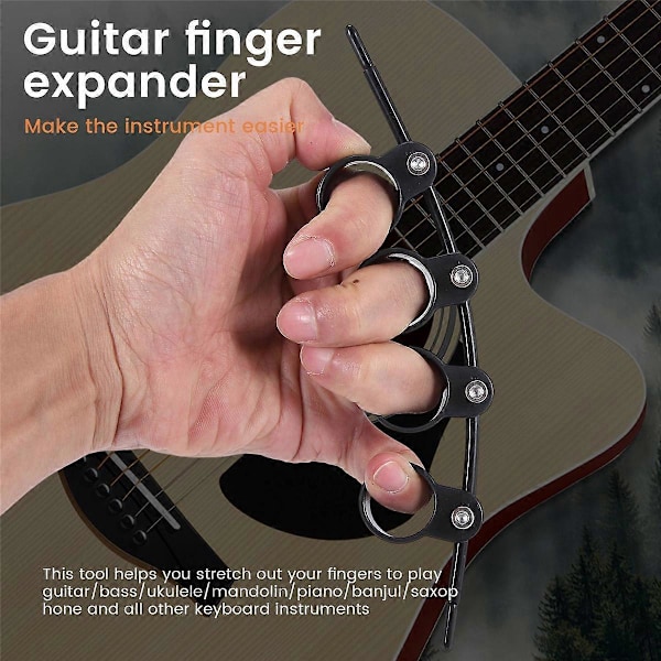 Gitarr Finger Expander Fingersträckare Fingertränare Träningsverktyg för Gitarr Bas Ukulele Mandolin