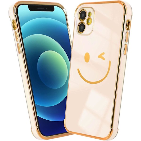 Designat för iPhone XSMAX Skal - Mjukt TPU-skal med Smiley Face-tryck, Kameralinsskydd och Upphöjda Förstärkta Hörnskydd