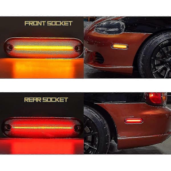 4x LED Side Lys Røget Linse Foran Bag Blinklys Blinklygte Til Mx-5 Mx5 Miata 1990-20