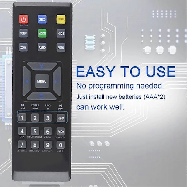 Erstatningsfjernkontroll for Acer Projektor V12S AS211 P1283 M413 PE-X42 V12X AX316 P1283N
