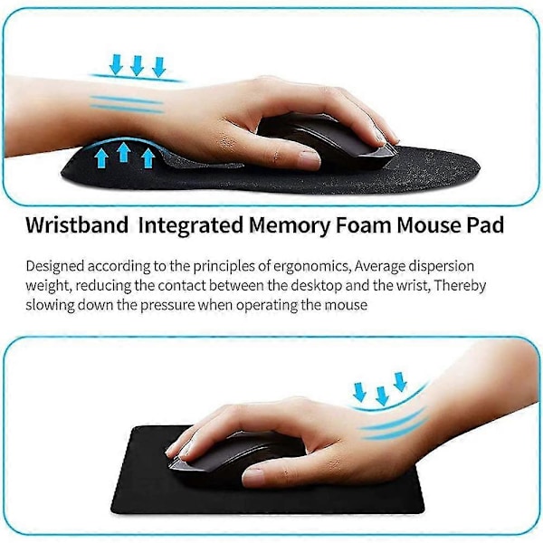 Tastatur håndledsstøtte og musemåtte med håndledsstøtte, memory foam sæt til computer/laptop/mac, holdbar & komfortabel & letvægt for nem skrivning & P