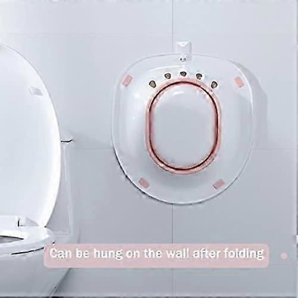 Sitzbad - Damp Sæde Over Toilettet Foldbart Sitzbadbassin til Iblødsætning ved Sæde til Toilettet - Perinealbad til Hæmoride Lindring, Gravide Kvinder