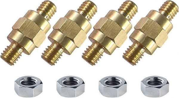3/8\"-16 Messing Stud Side Post Batteri Terminal Bolt, Standard Batteri Side Post Forlænger Stud til GM, Pakke med 4