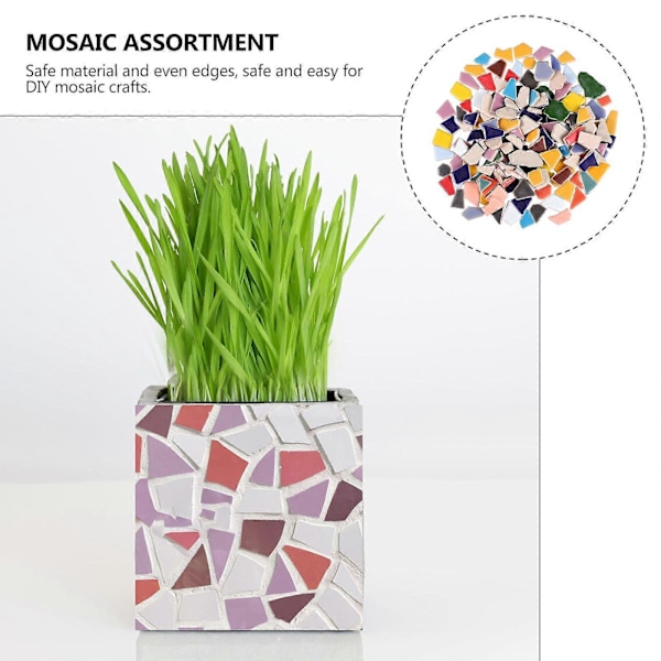200 G Kontorborddekor Keramisk Mosaikkfliser for Håndverk Uregelmessig Form Blomsterpotte Partikkelsten Glasert DIY Barn
