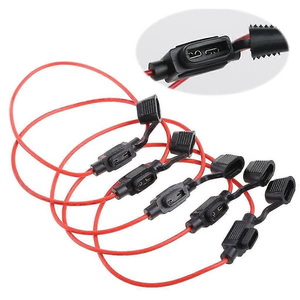 5st Inline Mini Bladsäkringshållare Stänksäker För 12v 30a Säkringar Bil MC