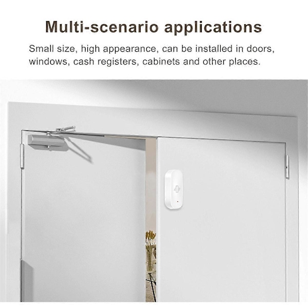 Tuya WiFi Smart Vibrationssensor Rörelsedetektering Realtids Fjärrövervakning Alarm för Hem Fönster Dra