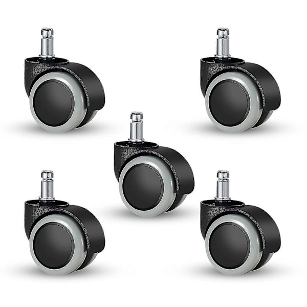5 stk. 11 mm Universal Størrelse Kontorstol Dobbel Hjul, Erstatning for Hjul på Kontorstol, Gamingstol, Dreiestol.