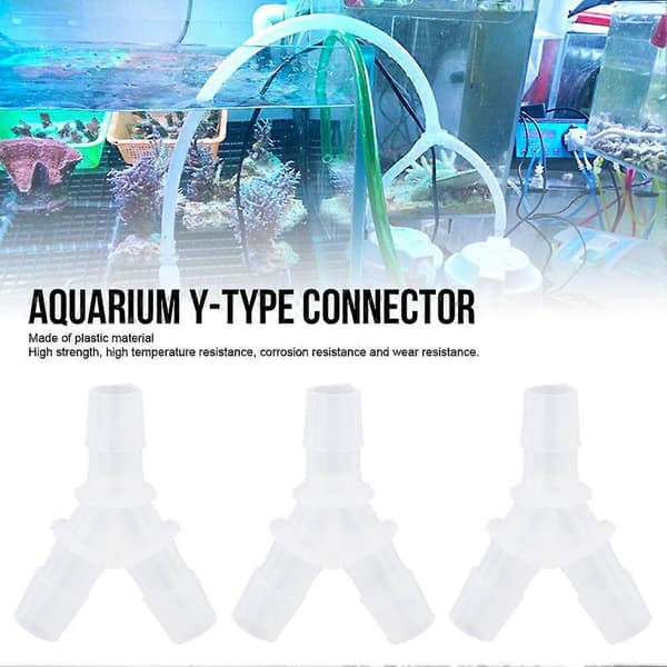 3-vägs Y-typ Mjuka Slangkopplingar för Akvarium Luftpump - 10-pack (8mm)
