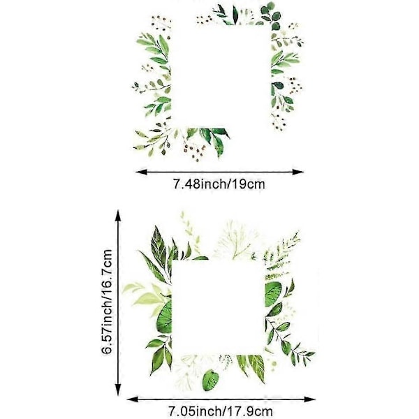 Grønt blad lysbryter klistremerke 2 stk avtakbare plante lysbryter dekor dekaler DIY veggkunst klistremerker