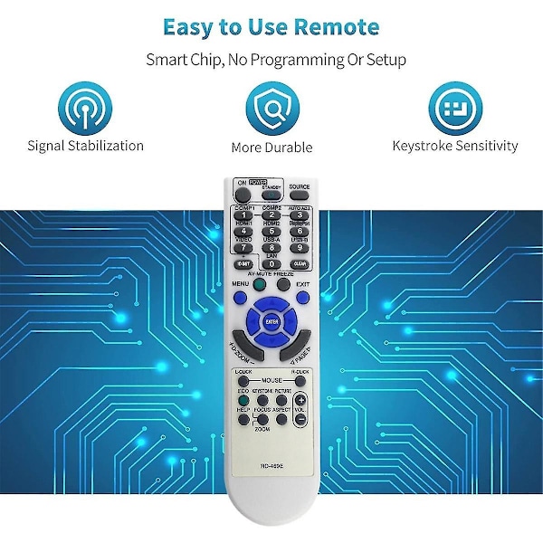 Rd-469e Ersättningsfjärrkontroll för projektor Ve303x Ve303 V302x V332w V302h Np-v332w Np-um361x Np-v302x Np-