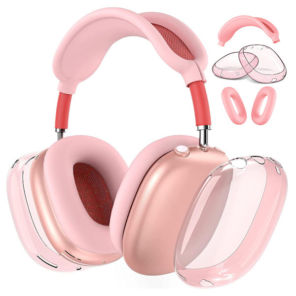 Yhteensopiva airpodsmax-kuulokekotelon kanssa tpu airpodsmax läpinäkyvä suojakotelo Pink