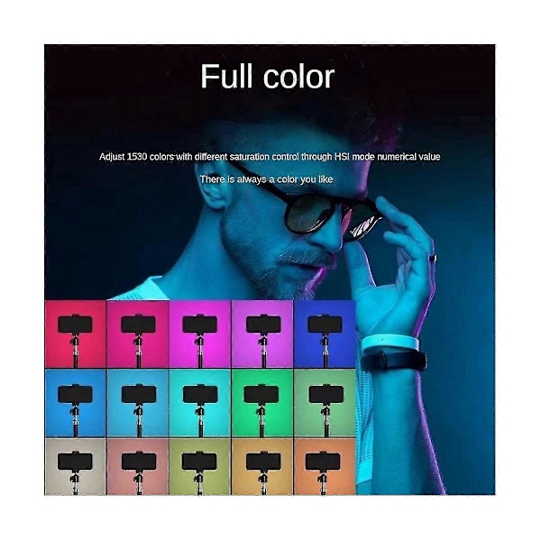 Led Rgb Videolysstav Fjernkontroll 3000k-6000k 18 Lysmodusbrytere, For Vlog Fil