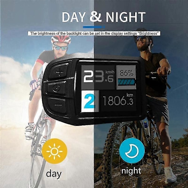 LCD TFT UKC3 Display Hastighet Batteritid Indikator för Elcykel 24V 36V 48V Motor Konvertering