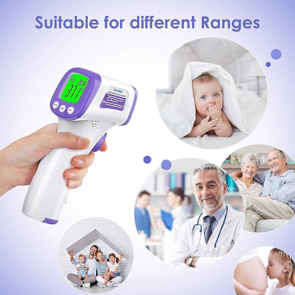 Pande Termometer Infrarød Voksen Termometer, Berøringsfrit Termometer, LCD Display, Hukommelsesfunktion, Infrarødt Termometer Til Barn, Voksen, Objekt
