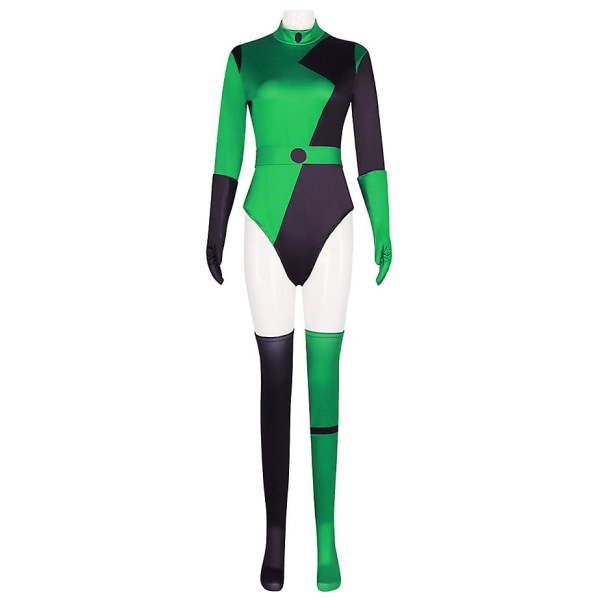 Cosdaddy Shego Cosplay Kostym Vuxen Dam Jumpsuits Kostymer Flickor Halloween Carnival Party Kostym XS