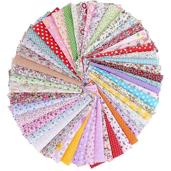 50 Stycken Bomullstyg Tygpaket Patchwork Bomullstyg 25cmx25cm