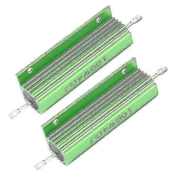 2 kpl 100 W 4 Ohm ruuviliittimellä varustettuja alumiinikoteloisia lanka vastuksia Ty