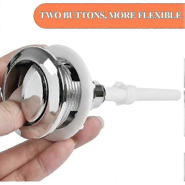 2-pak Universal Toilet Cisterne Trykknapper 38mm Dobbelt Skyl Pop Op Knap Standard Dobbelt Skylleknap - God