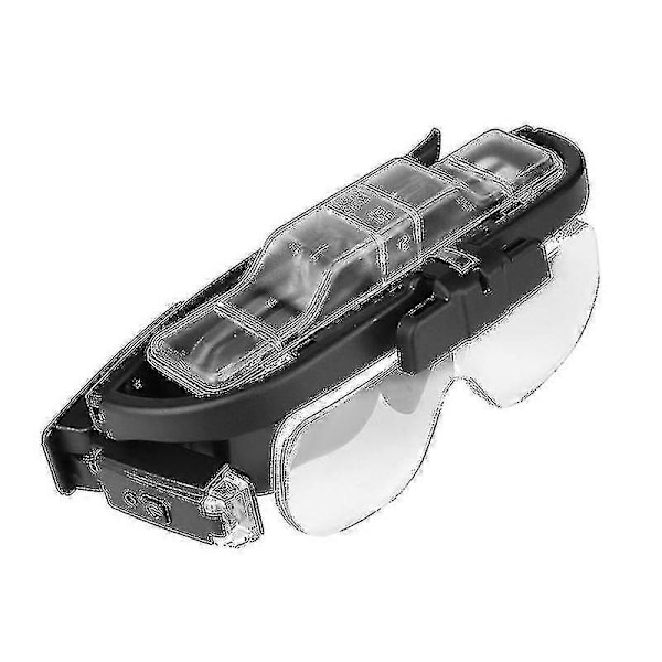 Päässä pidettävät suurennuslasit valolla, USB-ladattavat LED-valolla varustetut lasityyppiset lukulasit