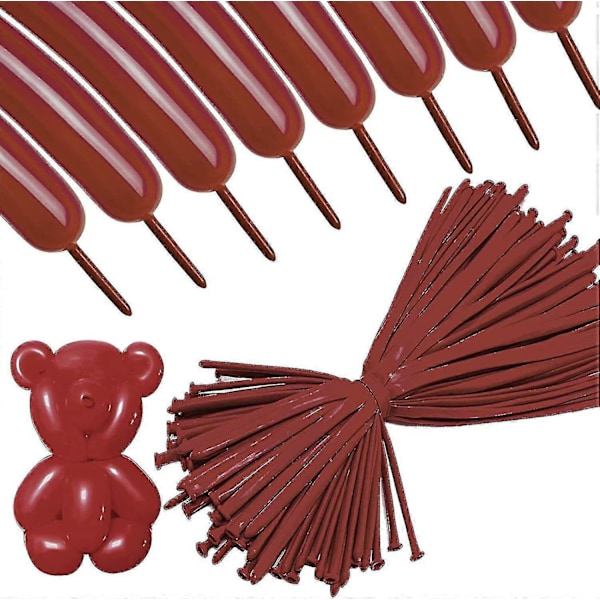 260 Långa Ballonger 100-pack Kaffebrun Vridande Djur Ballonger Förtjockande Latex Modellering