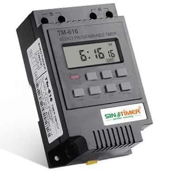 Tm616 30amp 4-nastainen 7 Ohjelmoitava Ajastin Din-kiskoon Asennettava Ajastinkytkin Digitaalinen Ajastin 110 V AC Ohjelmoitava Ajastinrele