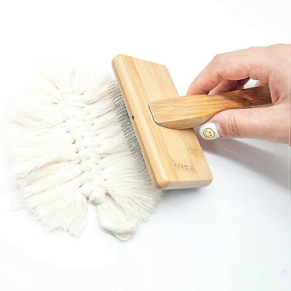 Rug Tassel Brush Macrame Teppevev Bomullsrep Vevkamb Kjæledyr Dematting Åpen Knyte C