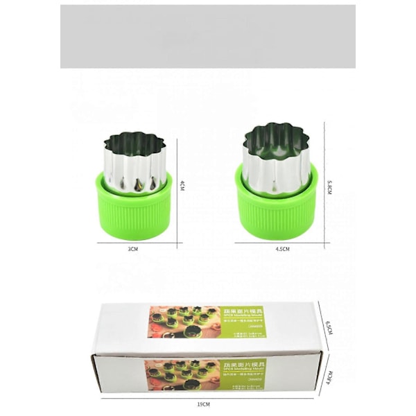 9 st Frukt Grönsak Kakformar Set Rostfritt Stål Mat Mini Paj Kakstämplar Form för Barn Bakning, Matlåda