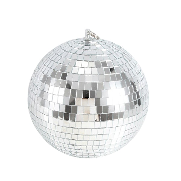 Färgglad Scenbelysning Effekt 8 Tum 20cm Disco Spegel Glitterboll Lättvikt Silver Jul Pa