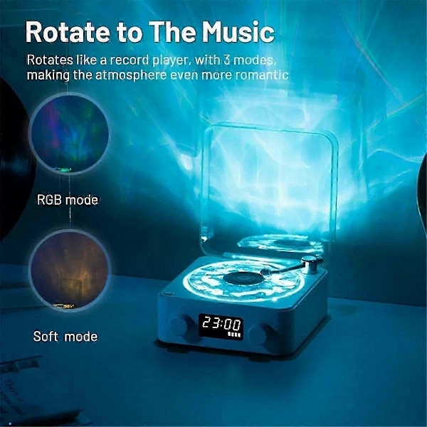 KW03 Retro Vinyylilevykaiutin RGB Langaton Bluetooth 5.0 Levysoitinkaiutin Stereoääni wi