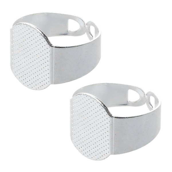 20 stk. 15 mm Sølv Håndværk Oval Justerbar Ringholder