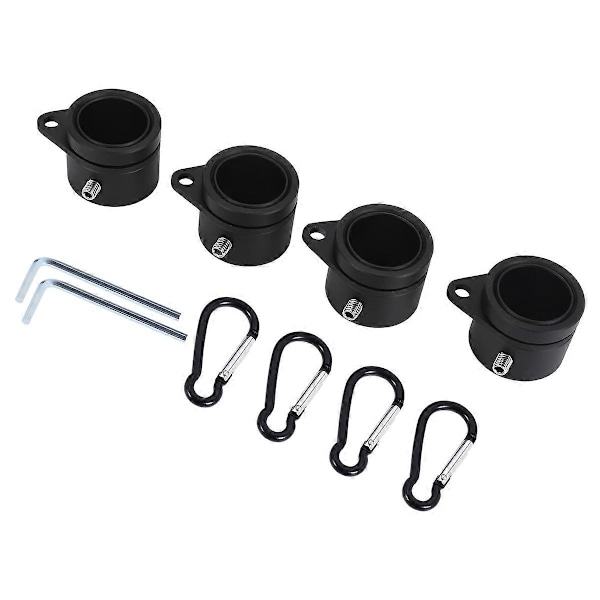 4 stk. Flagstangsringe Aluminium Legering Monteringsringe 360 Graders Roterende Flagstang Anti-wrap Flagstang
