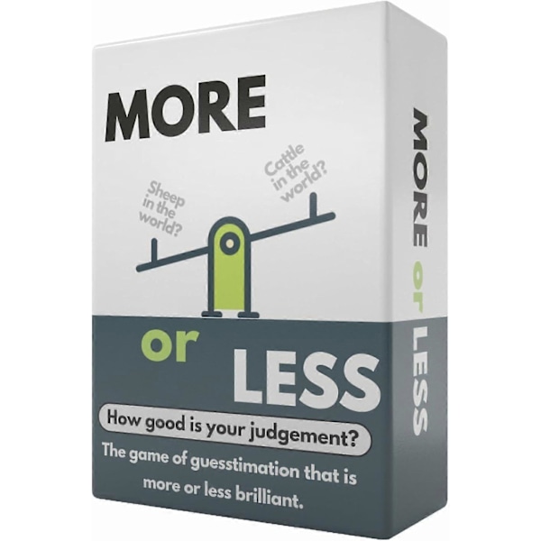 More or Less -korttipeli - Kuinka hyvä on arviosi? 2+ pelaajaa | Hauskoja perhejuhlapelejä aikuisille ja lapsille, syntymäpäiville, matkoille, lahja pojille ja tytöille