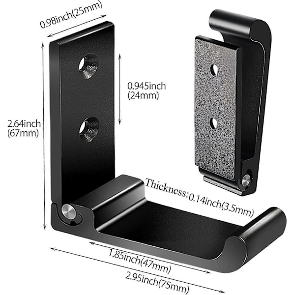 Foldbare kleskroker 6 stk Svarte veggkroker for oppheng Ingen rust Aluminium Foldbare kroker for oppheng Veggmontert håndklekroker for baderom Kroker Vegg?