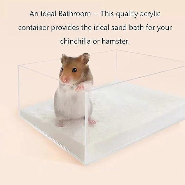 Hamster Sandbad Duschlåda Dvärg Chinchilla Basturum Akryl Gräv Sandbehållare Smådjur Badrum Toalett för Gerbil Igelkott Ekorre